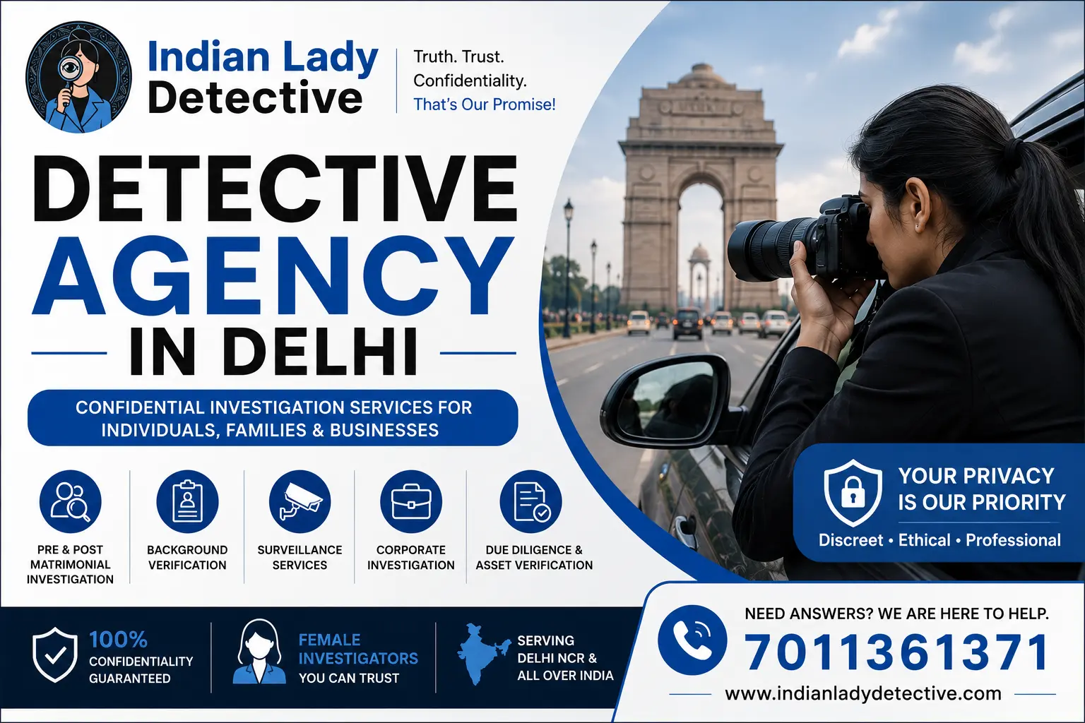 You are currently viewing Detective Agency in Delhi – Confidential Investigation Services by Indian Lady Detective